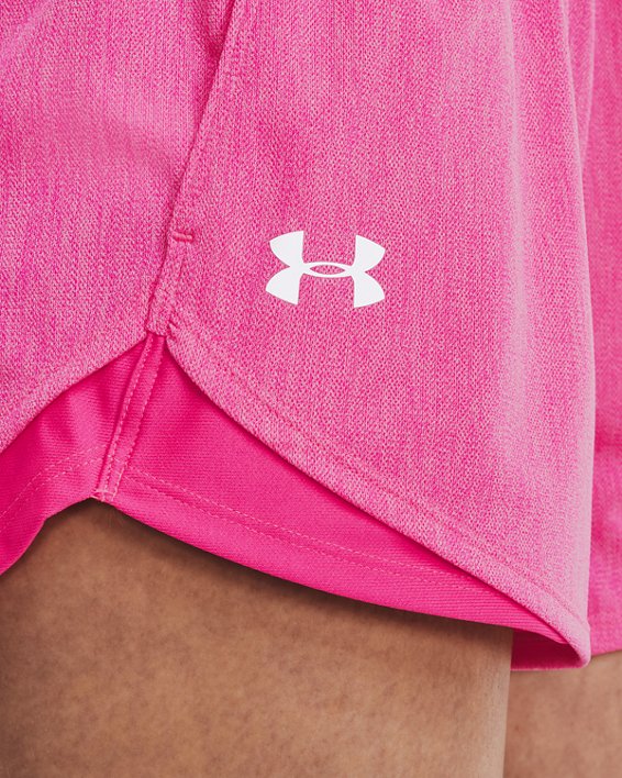 Women's UA Play Up Shorts 3.0 Twist, Pink, pdpMainDesktop image number 3